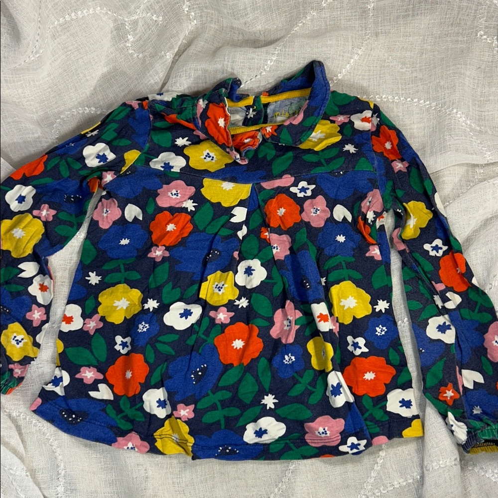 Mini Boden floral flower cotton top 4-5y